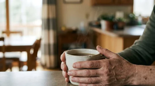 Une scène évoquant la résilience et la simplicité au quotidien, représentant l'équilibre entre routine et bien-être